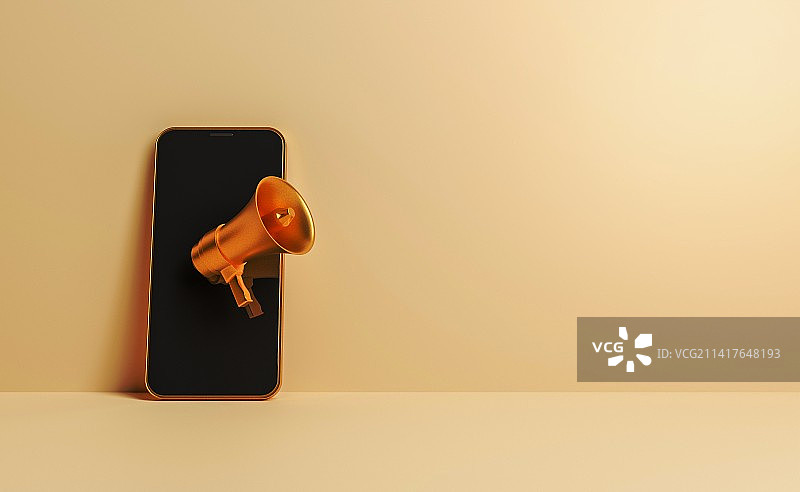 带扩音器的金色手机，罗马尼亚图片素材