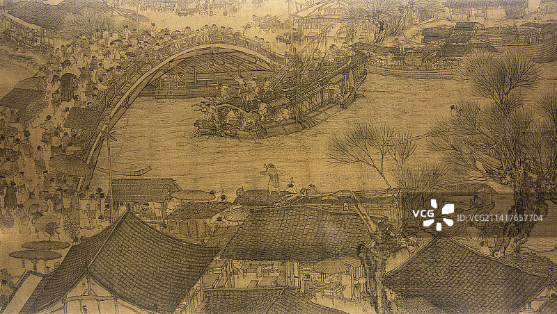 北京中国国家博物馆清明上河图宋代张择端24.8X512.5cm故宫博物院藏品图片素材