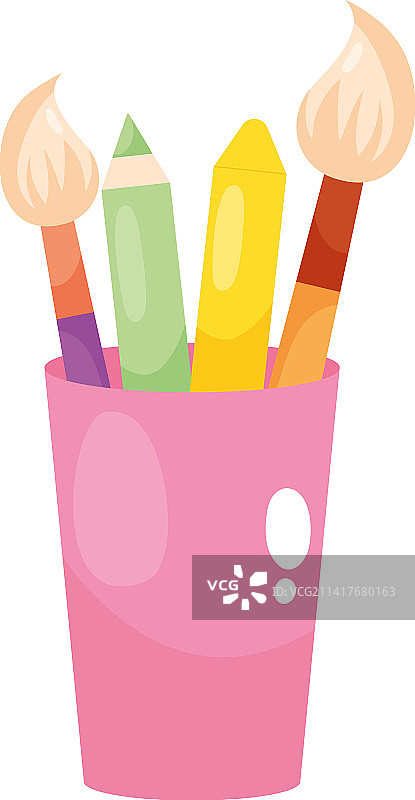 杯子里的学习用品图片素材