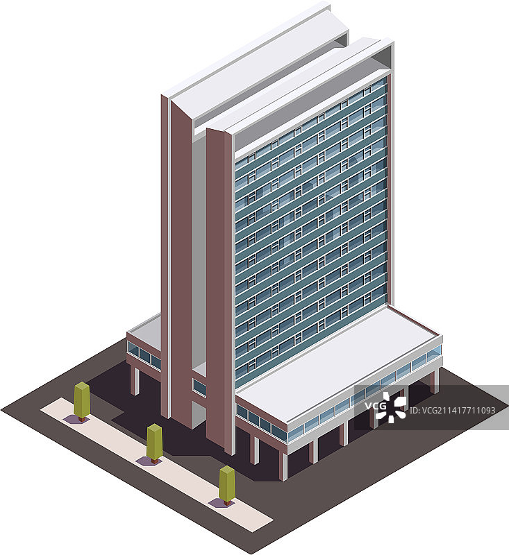 现代摩天大楼2.5D合成图片素材