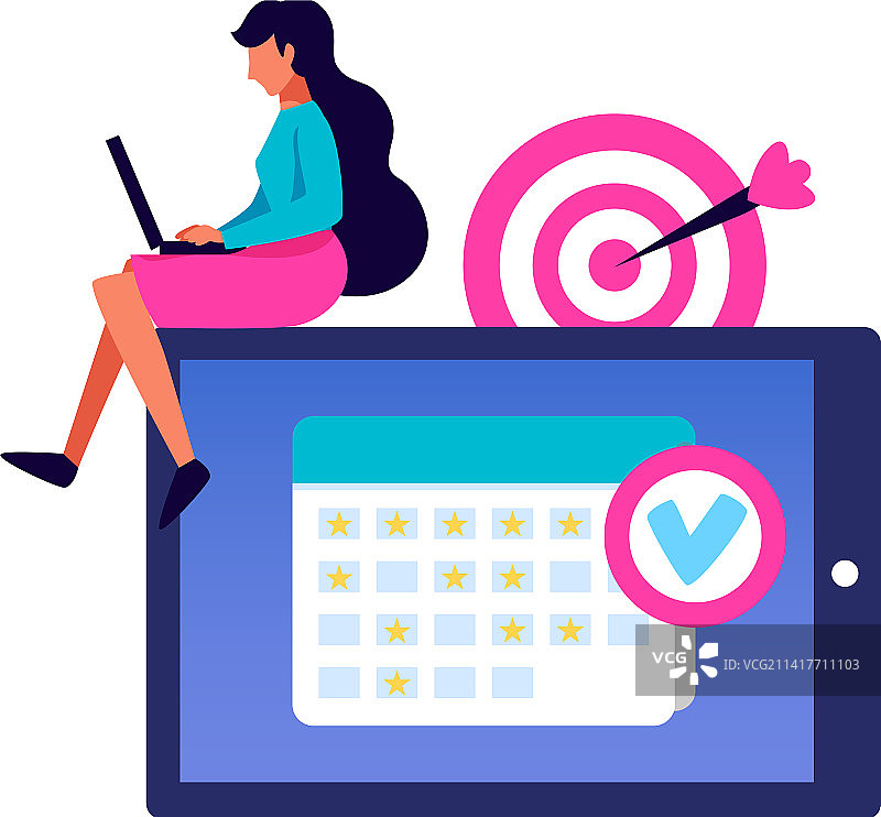 平板电脑目标日历组合图片素材