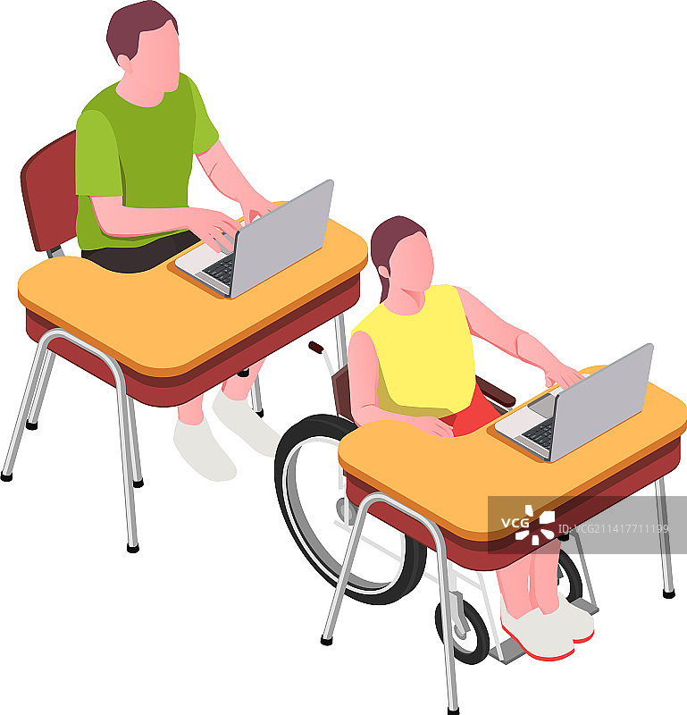 融合教育笔记本电脑构图图片素材