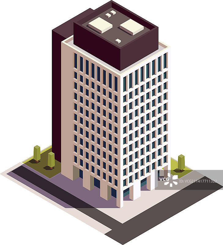 立方体摩天大楼2.5D构图图片素材