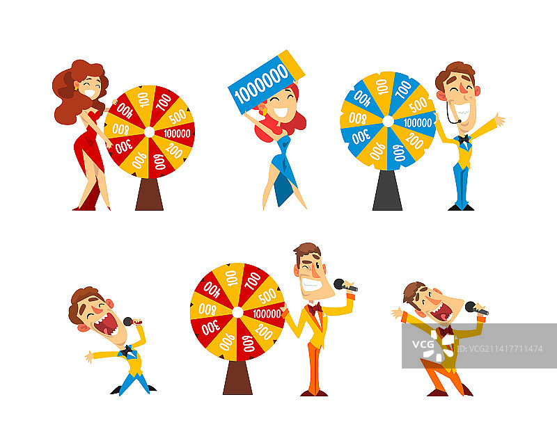 男子主持的彩票节目，配有麦克风图片素材