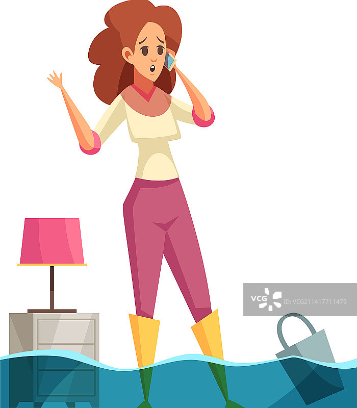 家庭洪水场景图片素材