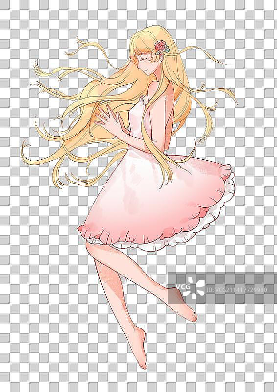 立绘可爱长发少女图片素材