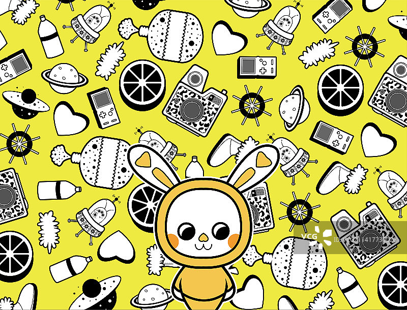 兔年ip卡通形象贴纸图片素材