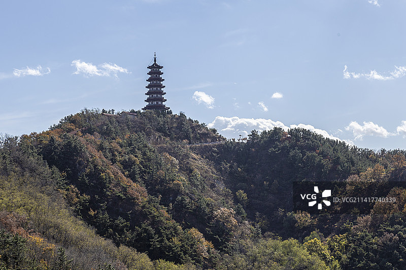 山东省烟台市芝罘区塔山三和塔自然风光图片素材