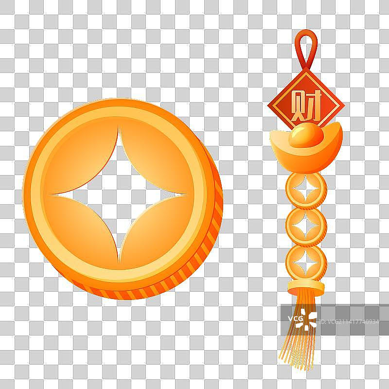 铜钱挂件元素图片素材