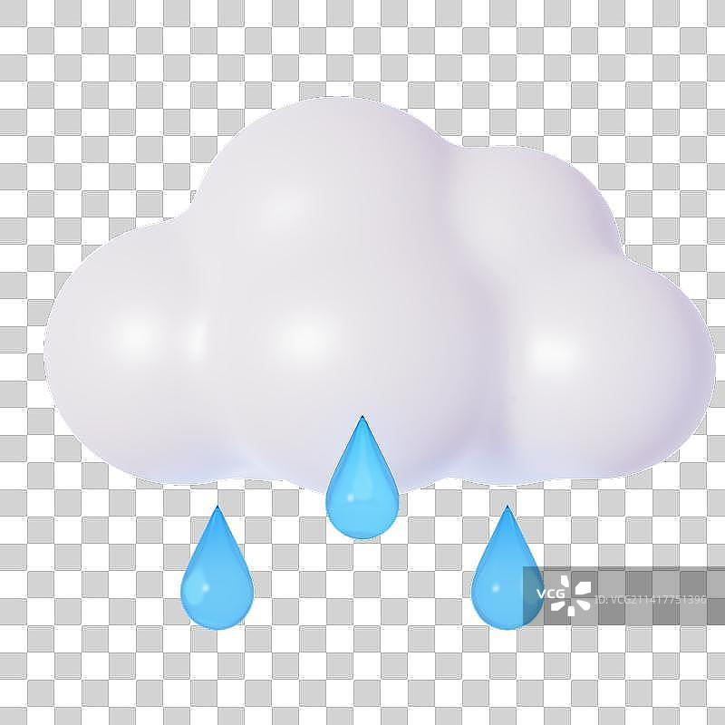 3D Cloud with Rain Drop图片素材