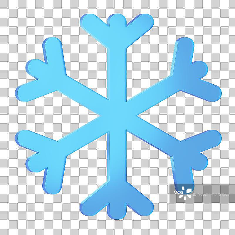 3D Light Blue Snowflake图片素材