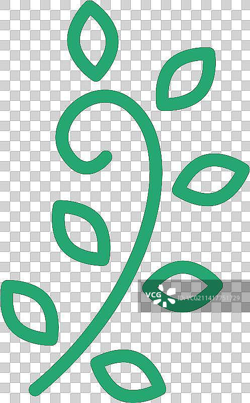 Line Art Leaf Branch图片素材