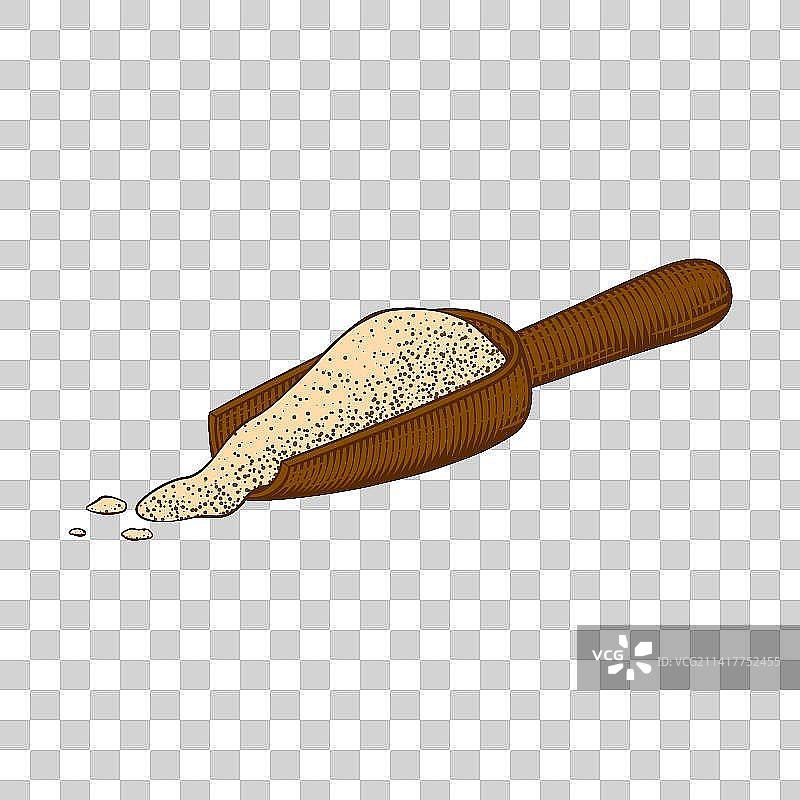 Engraving Style Scoop of Flour图片素材