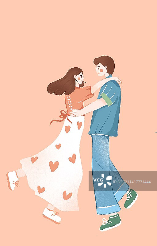 男女拥抱约会情侣插画图片素材