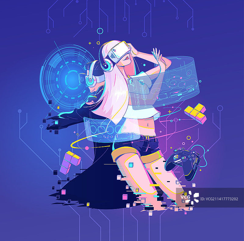 使用VR的人图片素材