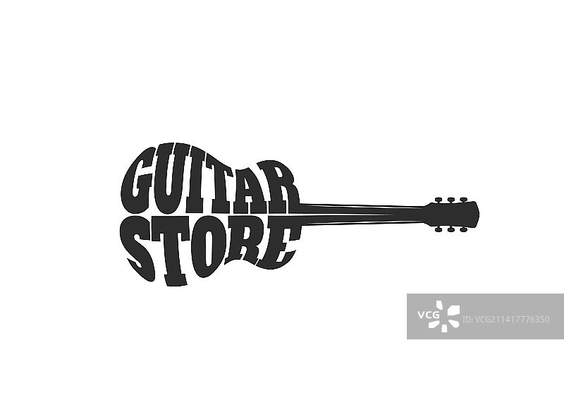 吉他音乐器材店抽象图标图片素材