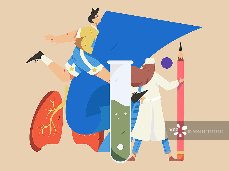 医生为病人体检扁平矢量概念运营手绘插画图片素材