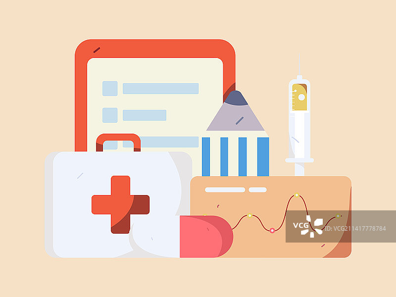 医生为病人体检扁平矢量概念运营手绘插画图片素材