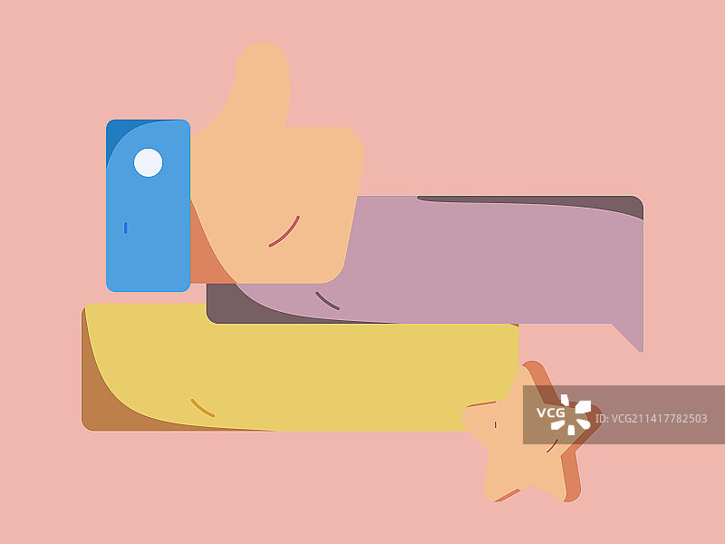 给好评的人物扁平矢量概念运营手绘插画图片素材