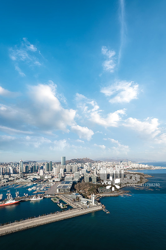 航拍青岛湾区风光街景图片素材