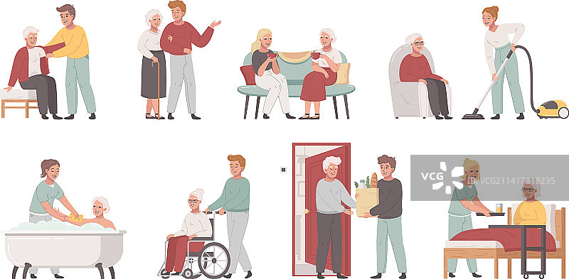 老年人护理套装图片素材