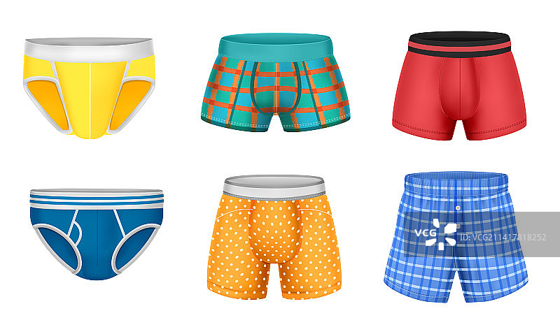 逼真的男士内裤套装图片素材