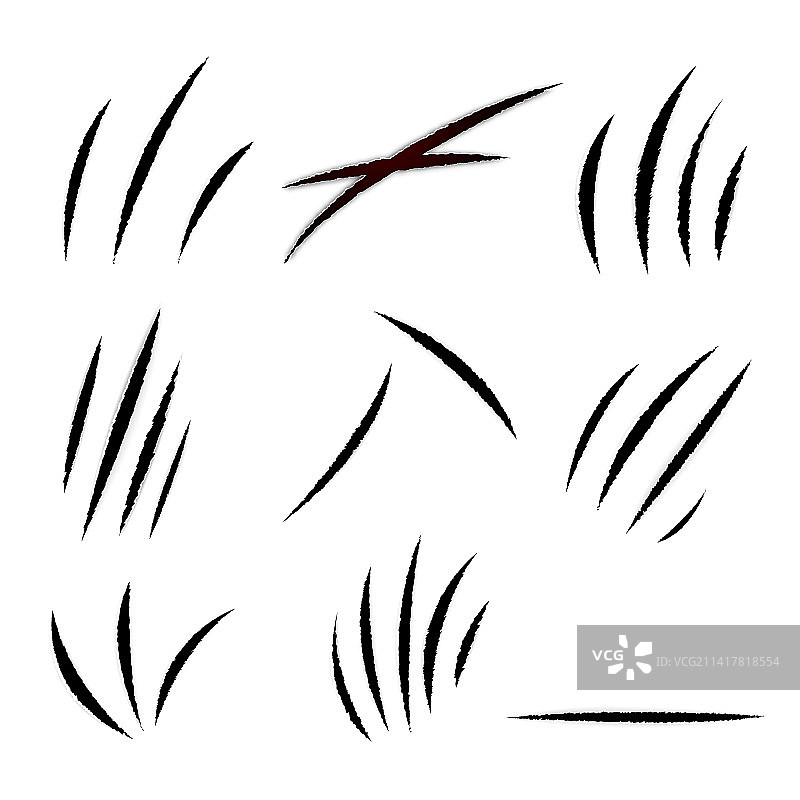 逼真的划痕集合图片素材