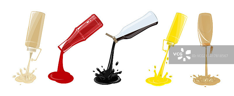 酱料瓶扁平化合集图片素材