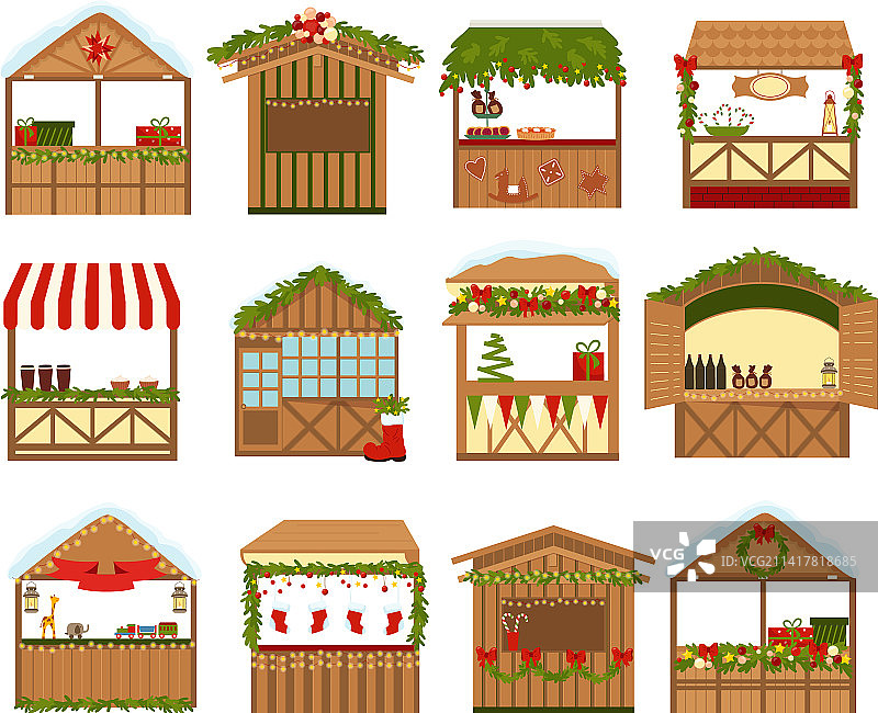 圣诞集市建筑群图片素材