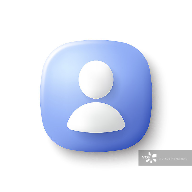 3D用户个人资料图标或头像图片素材