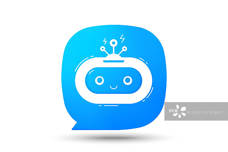 聊天机器人AI图标：用于聊天的机器人虚拟助手图片素材