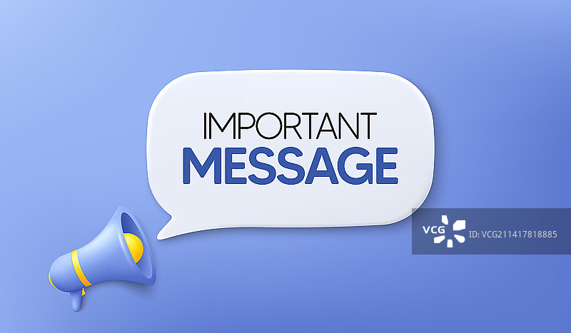 3D重要消息图标：扩音器通知图片素材