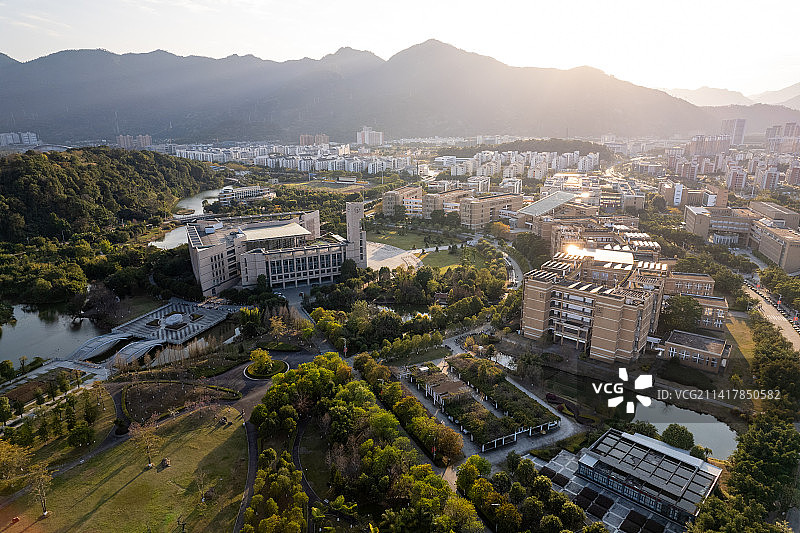 福州大学旗山校区航拍图片素材