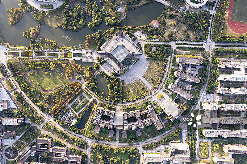 福州大学旗山校区航拍图片素材