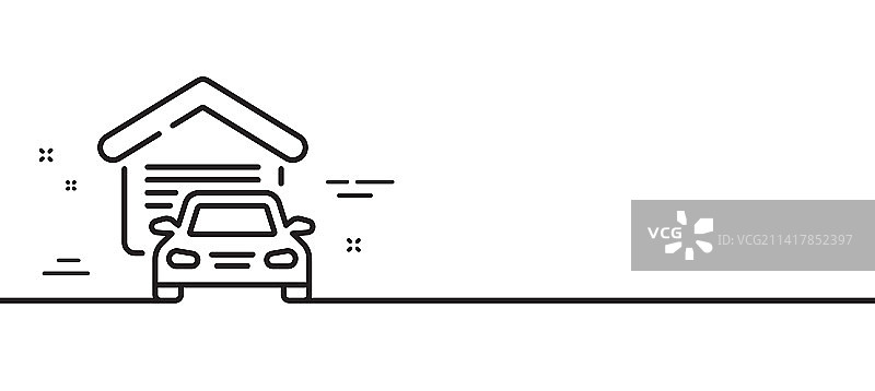 车库线条图标汽车房屋标志图片素材