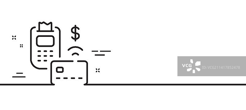 POS终端线条图标信用卡标志图片素材