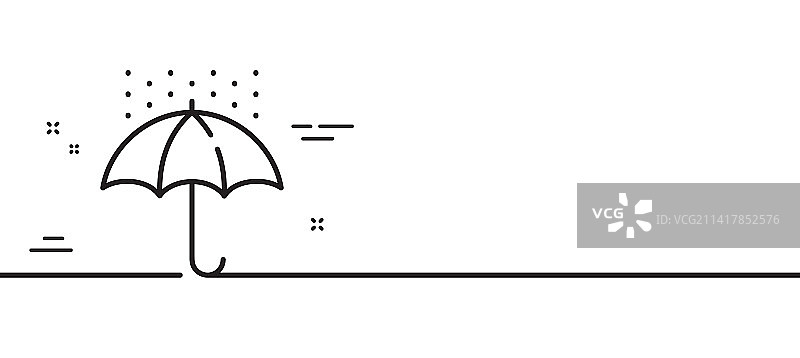 防水雨伞线性图标图片素材