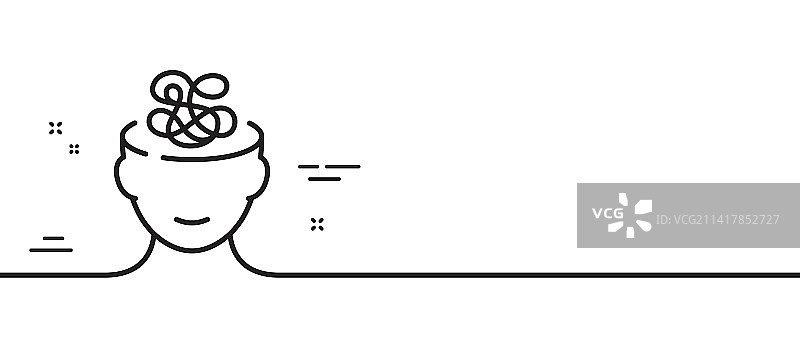 焦虑线图标压力或思考担忧标志图片素材