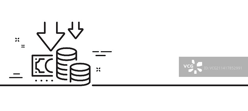 通货紧缩线性图标价格下跌标志图片素材