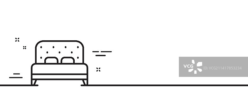 床的线条图标卧室家具标志图片素材