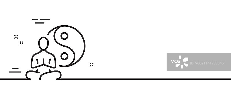 瑜伽线条图标冥想姿势符号图片素材