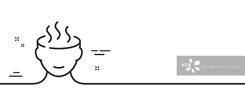 压力线条图标：焦虑或思考担忧的标志图片素材
