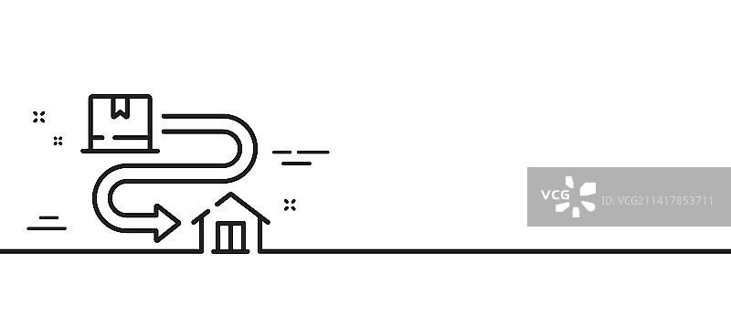 包裹位置追踪线性图标图片素材