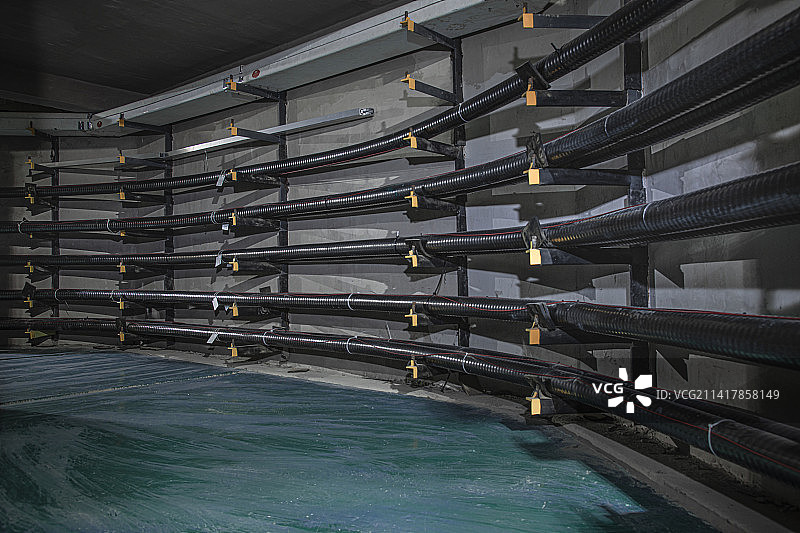 地下电力电缆隧道 暗调 科技感的 神秘感图片素材