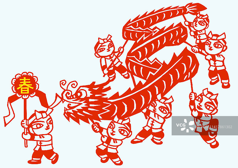 舞龙迎新春图片素材