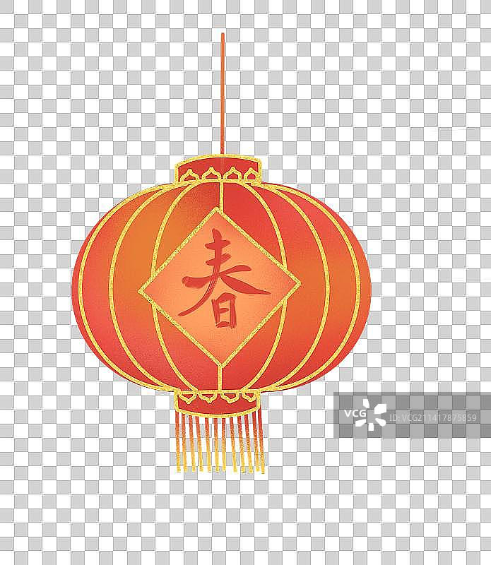 春节红灯笼手绘插画元素图片素材