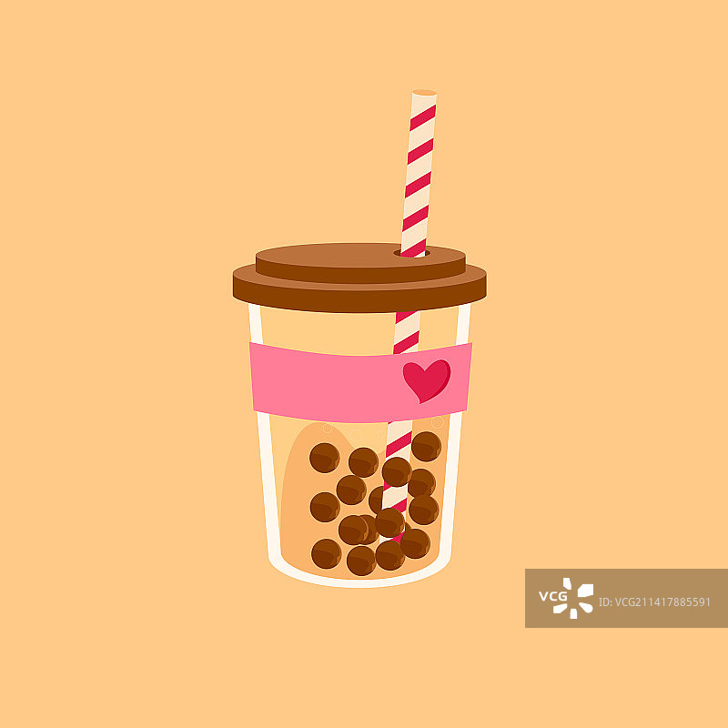 奶茶手绘插画图片素材