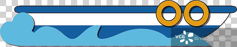 海浪小船元素图片素材