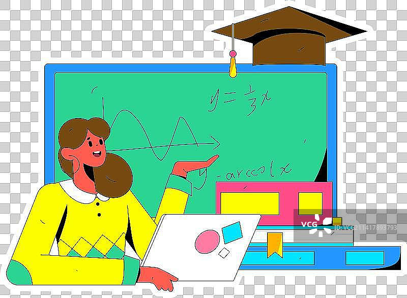 安静阅读的人物扁平矢量概念运营手绘插画图片素材