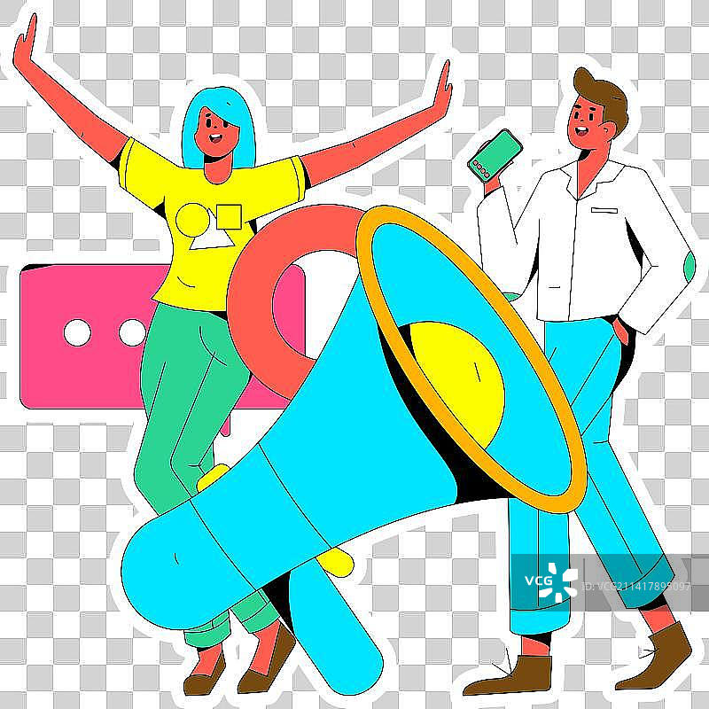 通知公告矢量创意扁平手绘插画图片素材